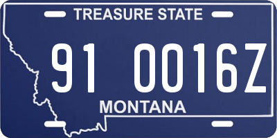 MT license plate 910016Z