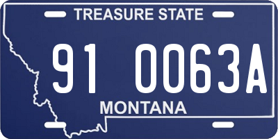 MT license plate 910063A