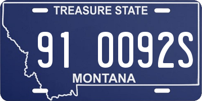 MT license plate 910092S