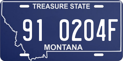 MT license plate 910204F