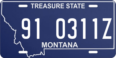 MT license plate 910311Z