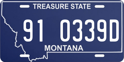 MT license plate 910339D