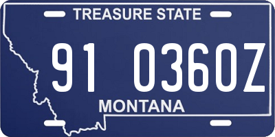 MT license plate 910360Z