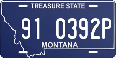 MT license plate 910392P