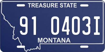 MT license plate 910403I