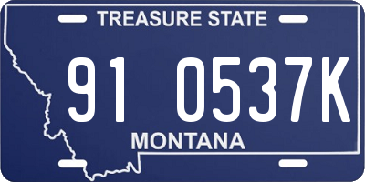 MT license plate 910537K