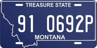 MT license plate 910692P