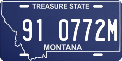 MT license plate 910772M