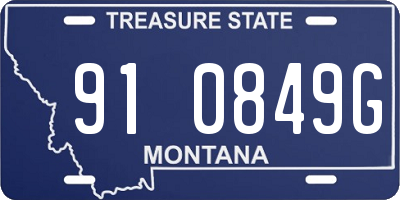 MT license plate 910849G