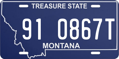 MT license plate 910867T