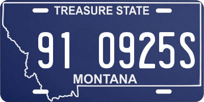 MT license plate 910925S