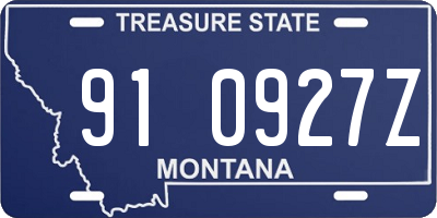 MT license plate 910927Z