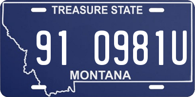 MT license plate 910981U