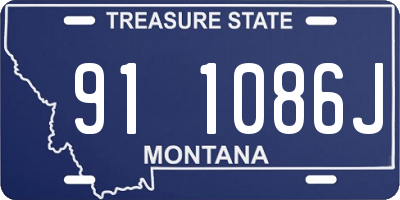 MT license plate 911086J