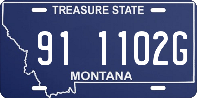 MT license plate 911102G
