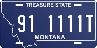 MT license plate 911111T