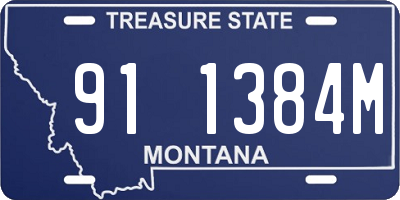 MT license plate 911384M