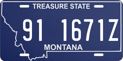 MT license plate 911671Z