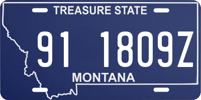 MT license plate 911809Z