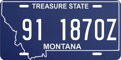 MT license plate 911870Z