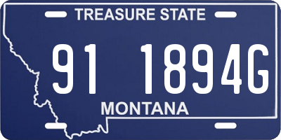 MT license plate 911894G