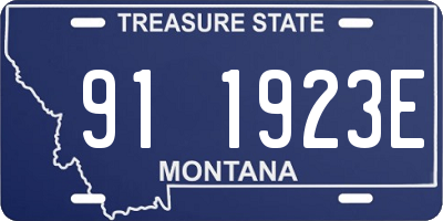 MT license plate 911923E