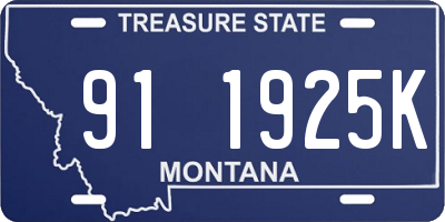 MT license plate 911925K