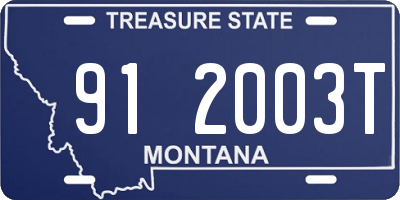 MT license plate 912003T