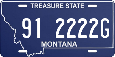 MT license plate 912222G