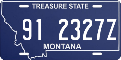 MT license plate 912327Z