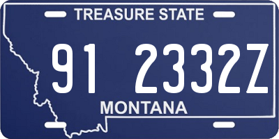 MT license plate 912332Z