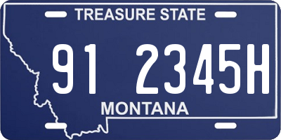 MT license plate 912345H