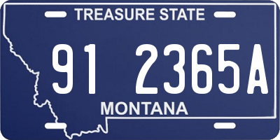 MT license plate 912365A