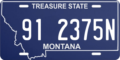 MT license plate 912375N