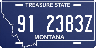 MT license plate 912383Z