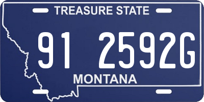 MT license plate 912592G