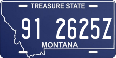 MT license plate 912625Z