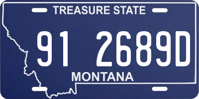 MT license plate 912689D