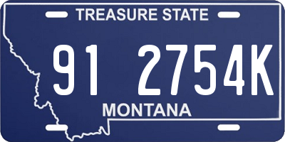 MT license plate 912754K
