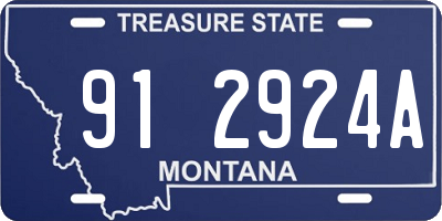 MT license plate 912924A