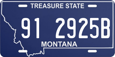 MT license plate 912925B