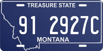 MT license plate 912927C
