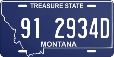 MT license plate 912934D