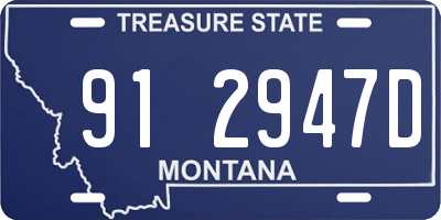 MT license plate 912947D