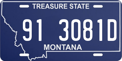 MT license plate 913081D