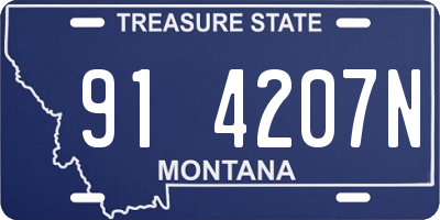 MT license plate 914207N