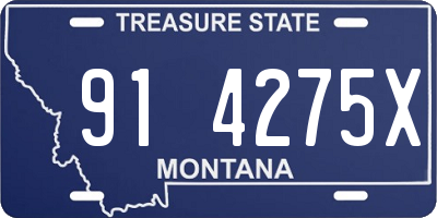MT license plate 914275X