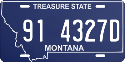 MT license plate 914327D