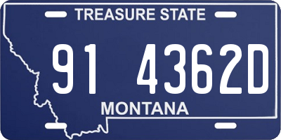 MT license plate 914362D