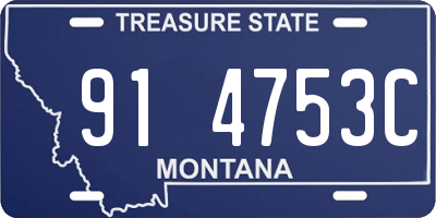 MT license plate 914753C